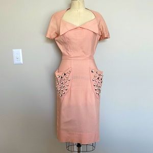 1940s? Seashell Pink Fitted dress 4/6